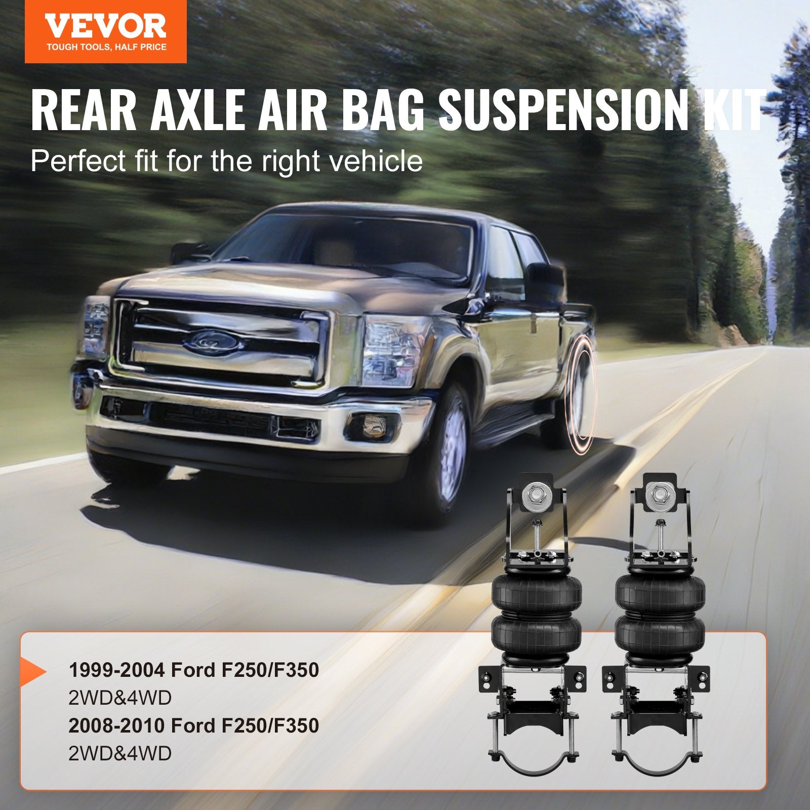 Automotive Repair & Speciality Tools: VEVOR Air Bag Suspension Kit, Air Springs Suspension Bag Kit Compatible with 1999-2004 Ford F250/F350 2WD 4WD, 2008-2010 Ford F250/F350 2WD 4WD, 5000 lbs Loading, 5 to 100 PSI