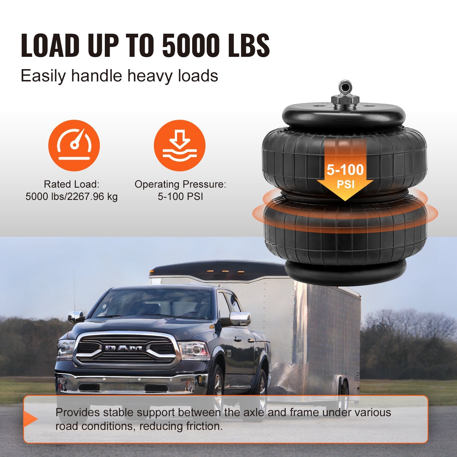 Automotive Repair & Speciality Tools: VEVOR Air Bag Suspension Kit, Air Springs Suspension Bag Kit Compatible with 1999-2004 Ford F250/F350 2WD 4WD, 2008-2010 Ford F250/F350 2WD 4WD, 5000 lbs Loading, 5 to 100 PSI