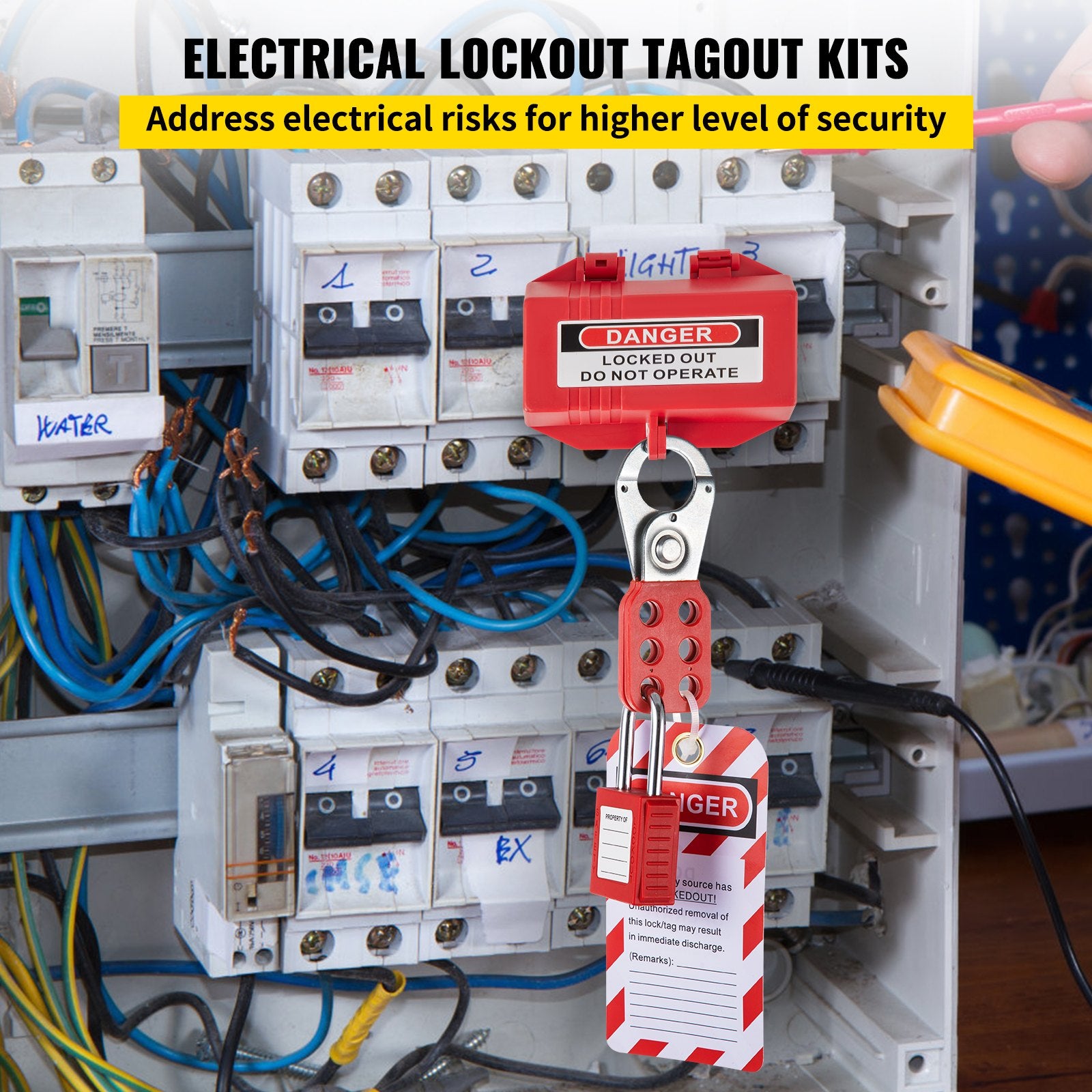 Power & Electrical Supplies: VEVOR 42 PCS Lockout Tagout Kits Electrical Loto Kit for Electrical Risk Removal