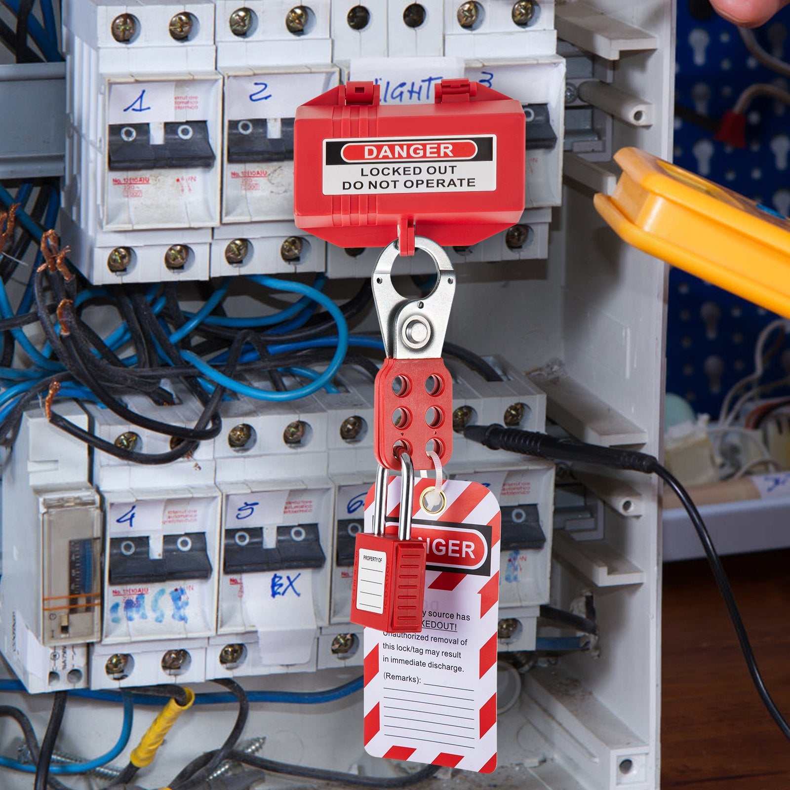 Power & Electrical Supplies: VEVOR 42 PCS Lockout Tagout Kits Electrical Loto Kit for Electrical Risk Removal
