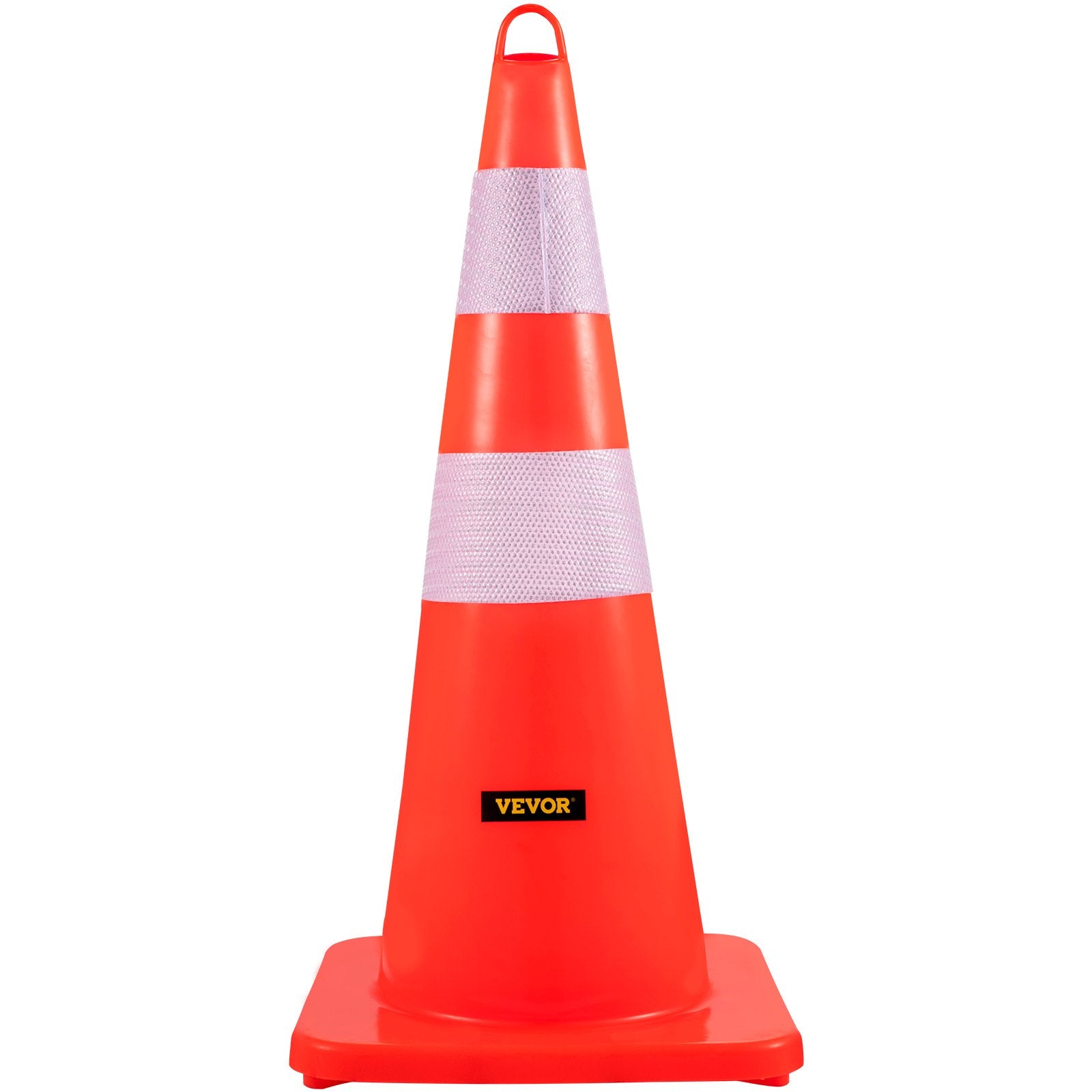 Automotive Decor: VEVOR Safety Cones, 10PCS 28"" Traffic Cones, PVC Orange Construction Cones, 2 Reflective Collars Traffic Cones with Weighted Base and Hand-Held Ring Used for Traffic Control, Driveway Road Parking