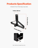 Automotive Parts: VEVOR 3 Point Trailer Hitch with 2 in Receiver, 3pt Quick Hitch Attachment for Category 1 Tractor, 3000lbs Capacity, Tow Drawbar Adapter, Compatible with Kubota, Mahindra, Ford, Yanmar, John Deere