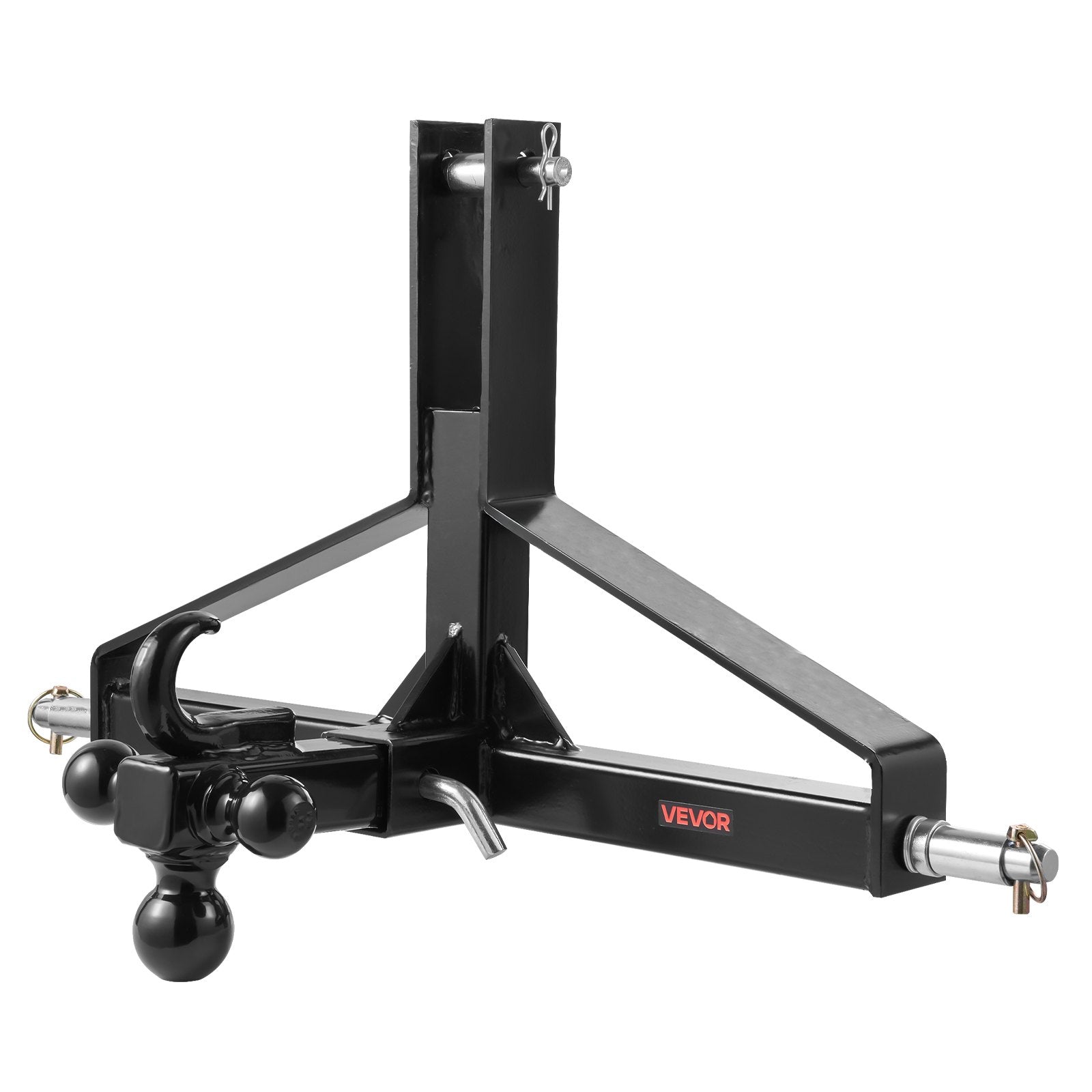 3 Point Trailer Hitch with 2 in Receiver, 3pt Quick Hitch Attachment, Heavy Duty Tractor Tow Drawbar Adapter, Compatible with Kubota, Mahindra, Ford, Yanmar, John Deere, Massey Ferguson
