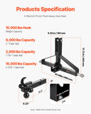 Automotive Parts: VEVOR 3 Point Trailer Hitch with 2 in Receiver, 3pt Quick Hitch Attachment, Heavy Duty Tractor Tow Drawbar Adapter, Compatible with Kubota, Mahindra, Ford, Yanmar, John Deere, Massey Ferguson