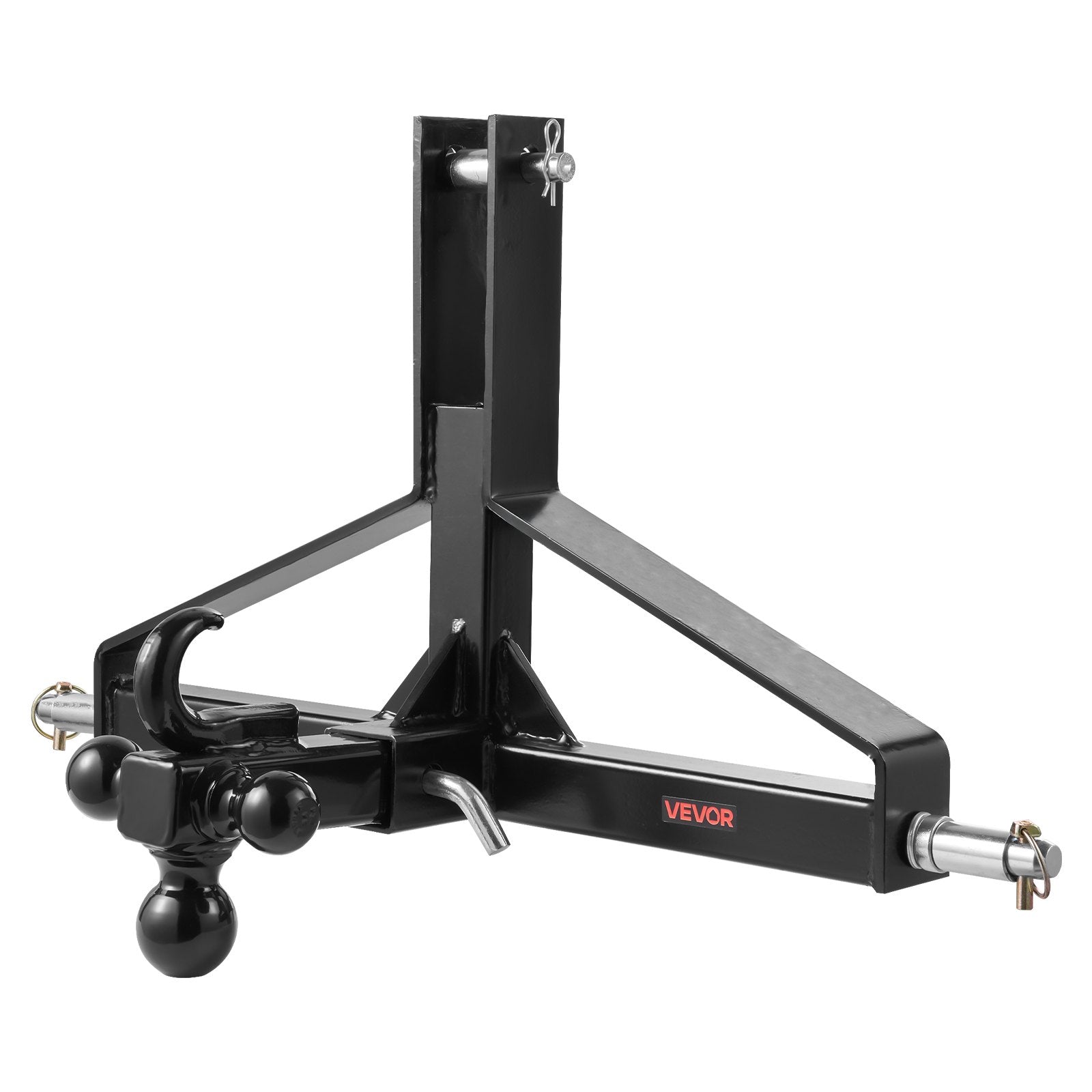 3 Point Trailer Hitch with 2 in Receiver, 3pt Quick Hitch Attachment, Heavy Duty Tractor Tow Drawbar Adapter, Compatible with Kubota, Mahindra, Ford, Yanmar, John Deere, Massey Ferguson