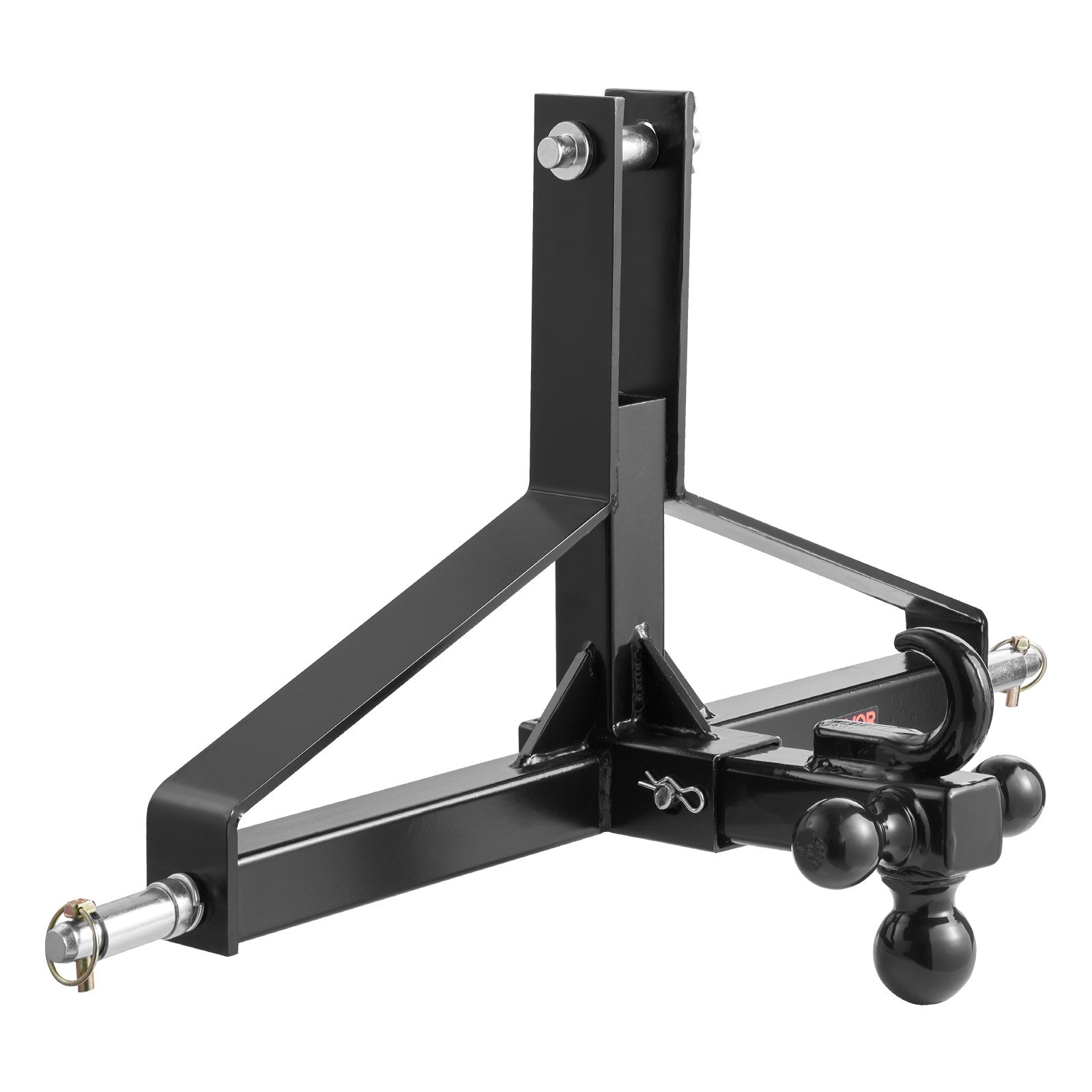 3 Point Trailer Hitch with 2 in Receiver, 3pt Quick Hitch Attachment, Heavy Duty Tractor Tow Drawbar Adapter, Compatible with Kubota, Mahindra, Ford, Yanmar, John Deere, Massey Ferguson