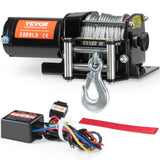 Power & Electrical Supplies: VEVOR Electric Winch, 1361 kg Line Pull Capacity, 12V DC ATV/UTV Winch with Φ0.5 x 1188.7 cm 7 Strands Steel Cable Roller Fairlead Wired Remote Control, IP55 Waterproof for Towing UTV ATV Off-Road