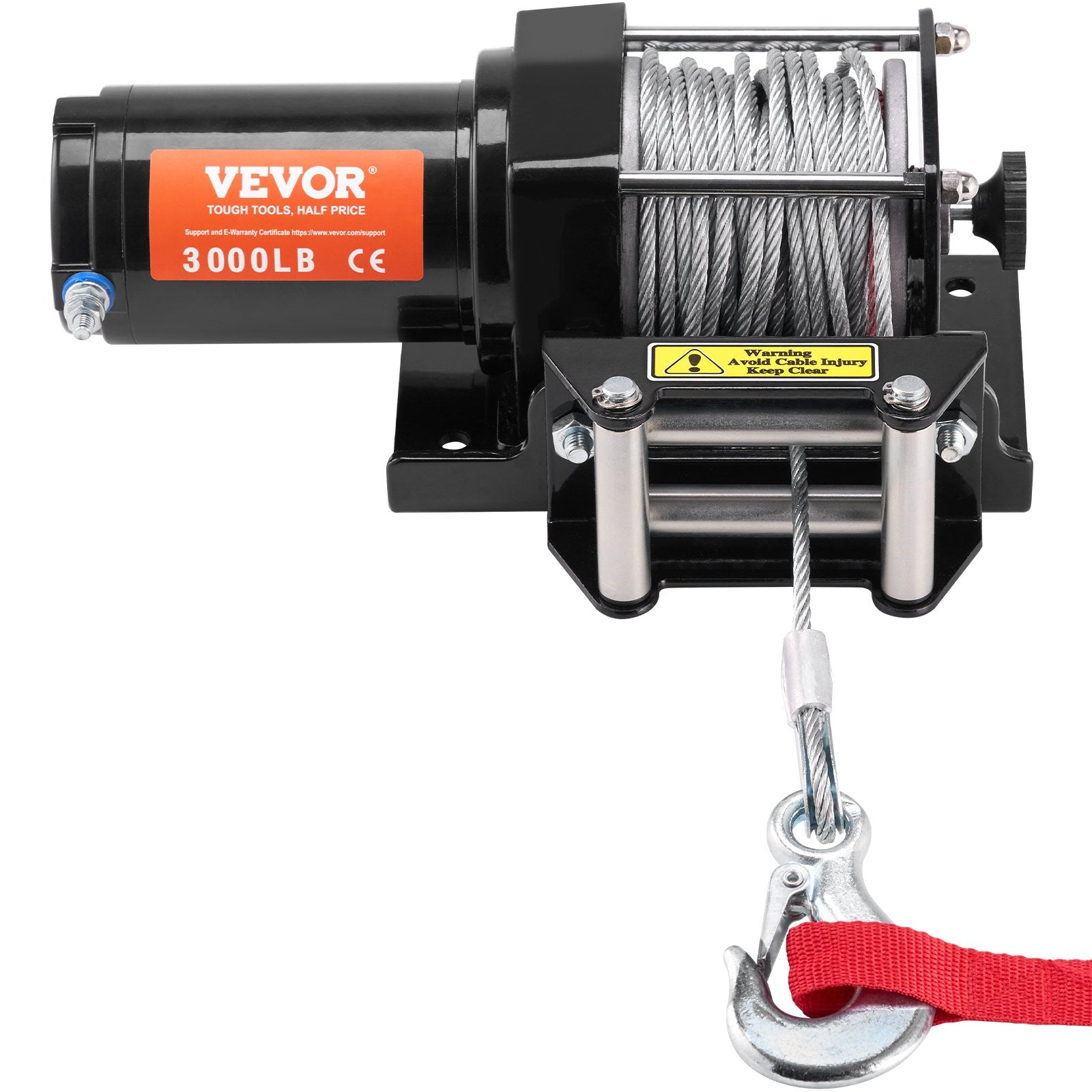 Power & Electrical Supplies: VEVOR Electric Winch, 1361 kg Line Pull Capacity, 12V DC ATV/UTV Winch with Φ0.5 x 1188.7 cm 7 Strands Steel Cable Roller Fairlead Wired Remote Control, IP55 Waterproof for Towing UTV ATV Off-Road