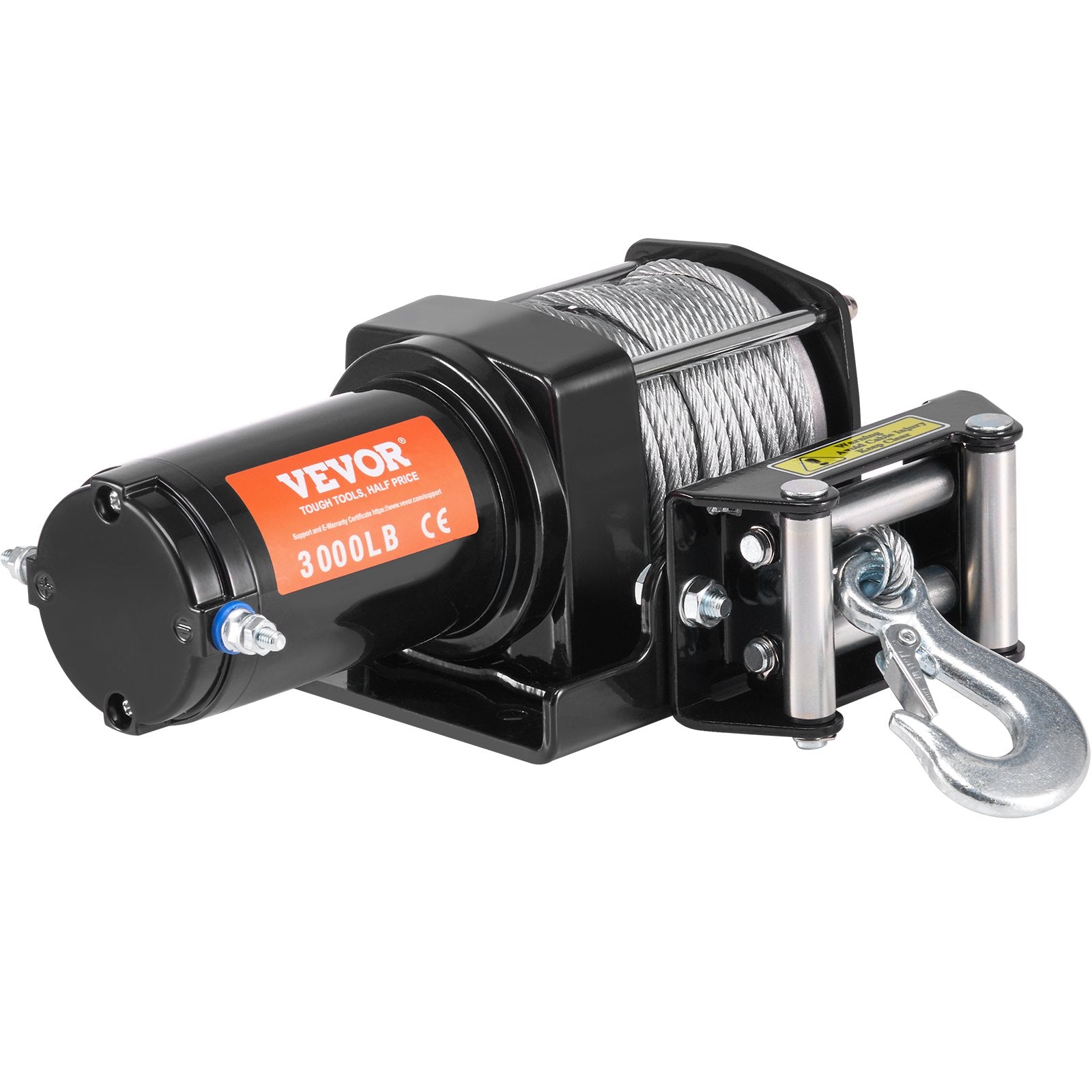 Power & Electrical Supplies: VEVOR Electric Winch, 1361 kg Line Pull Capacity, 12V DC ATV/UTV Winch with Φ0.5 x 1188.7 cm 7 Strands Steel Cable Roller Fairlead Wired Remote Control, IP55 Waterproof for Towing UTV ATV Off-Road