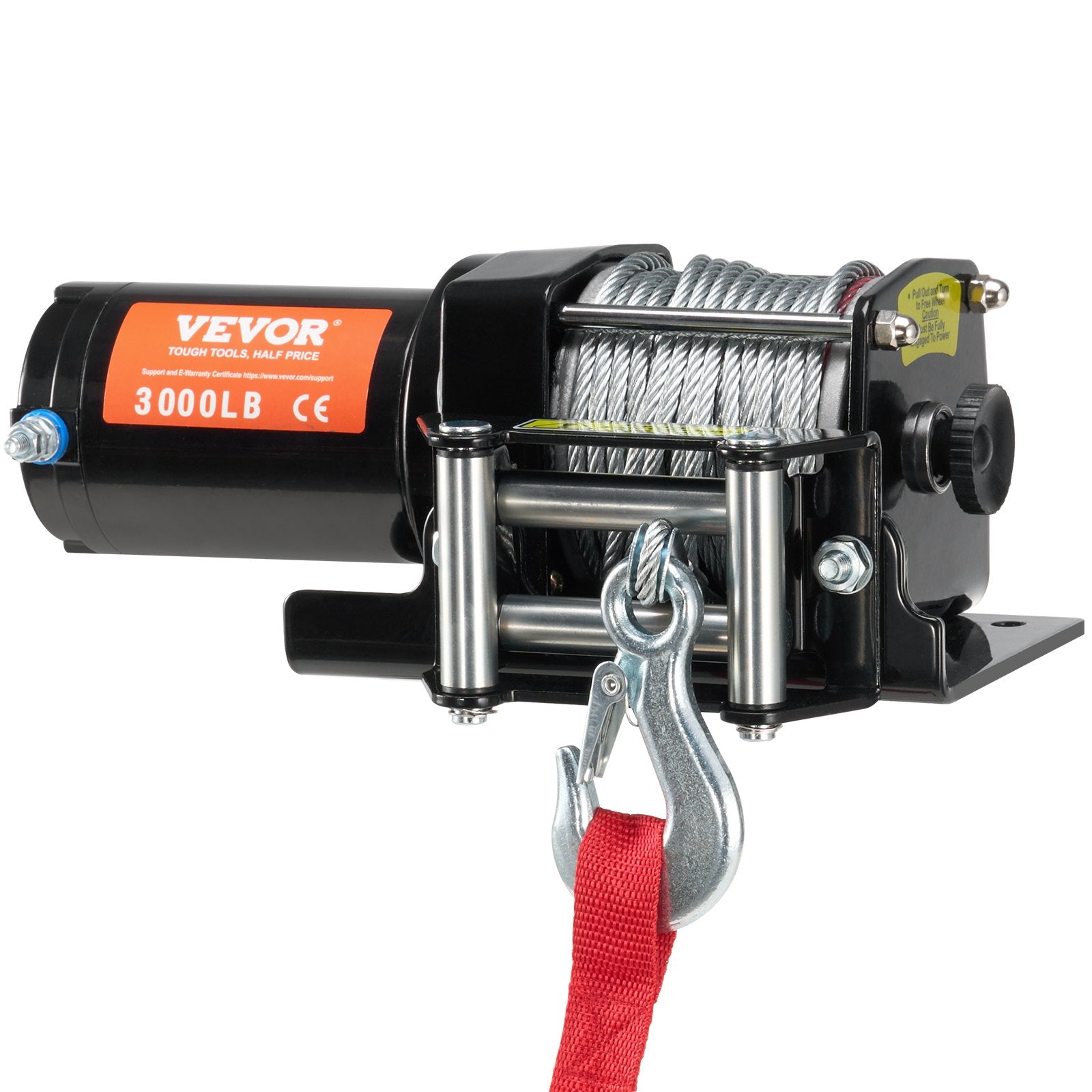 Power & Electrical Supplies: VEVOR Electric Winch, 1361 kg Line Pull Capacity, 12V DC ATV/UTV Winch with Φ0.5 x 1188.7 cm 7 Strands Steel Cable Roller Fairlead Wired Remote Control, IP55 Waterproof for Towing UTV ATV Off-Road
