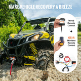 Ride On Cars: VEVOR Electric Winch ATV UTV 2041 kg Synthetic Rope Waterproof Remote Control