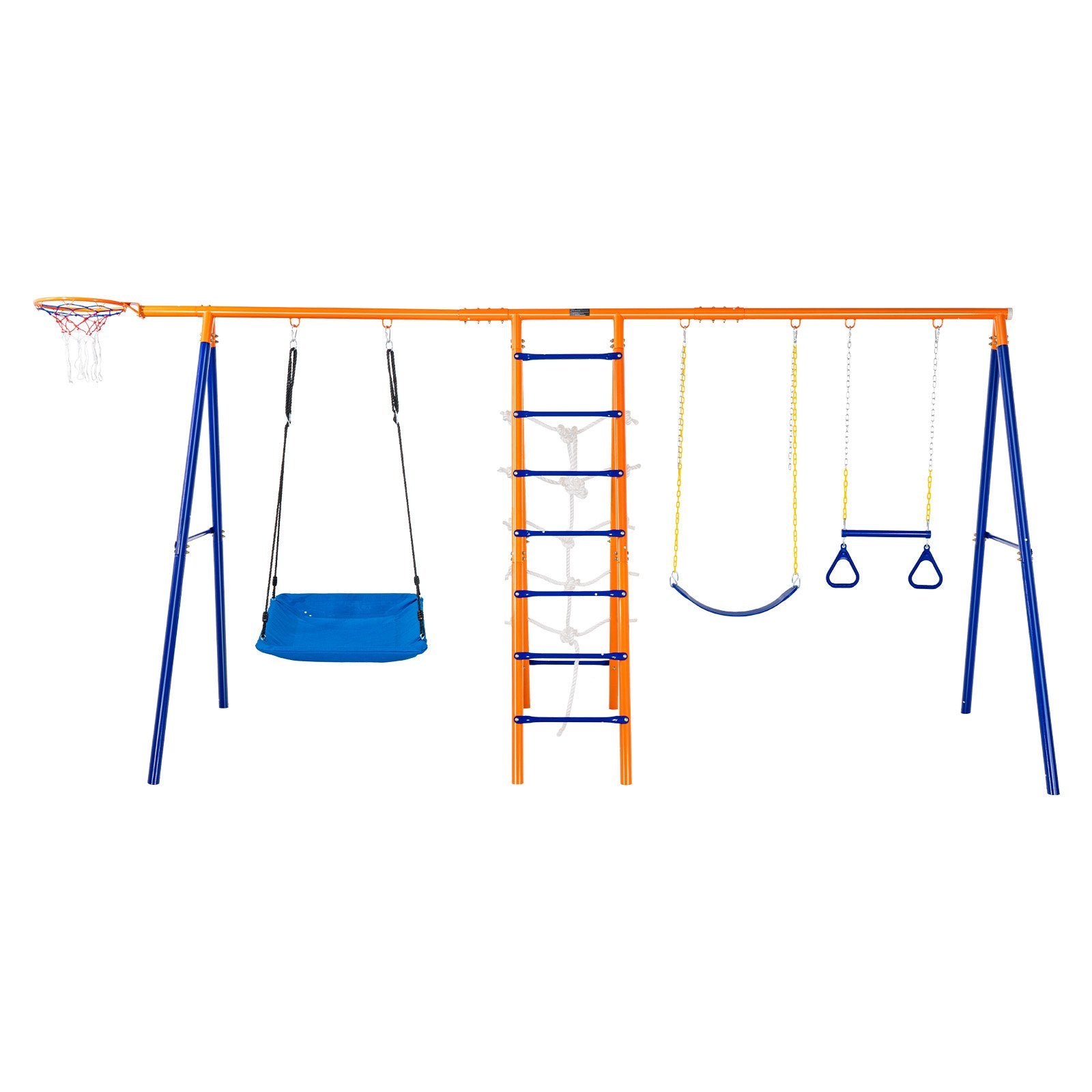 Outdoor Play Equipment: VEVOR Swing Sets for Backyard 6 in 1 Swing Set 440lbs Capacity Metal Swingset