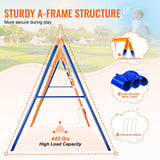 Outdoor Play Equipment: VEVOR Swing Sets for Backyard 6 in 1 Swing Set 440lbs Capacity Metal Swingset