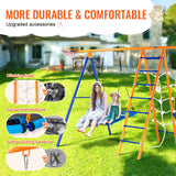 Outdoor Play Equipment: VEVOR Swing Sets for Backyard 6 in 1 Swing Set 440lbs Capacity Metal Swingset