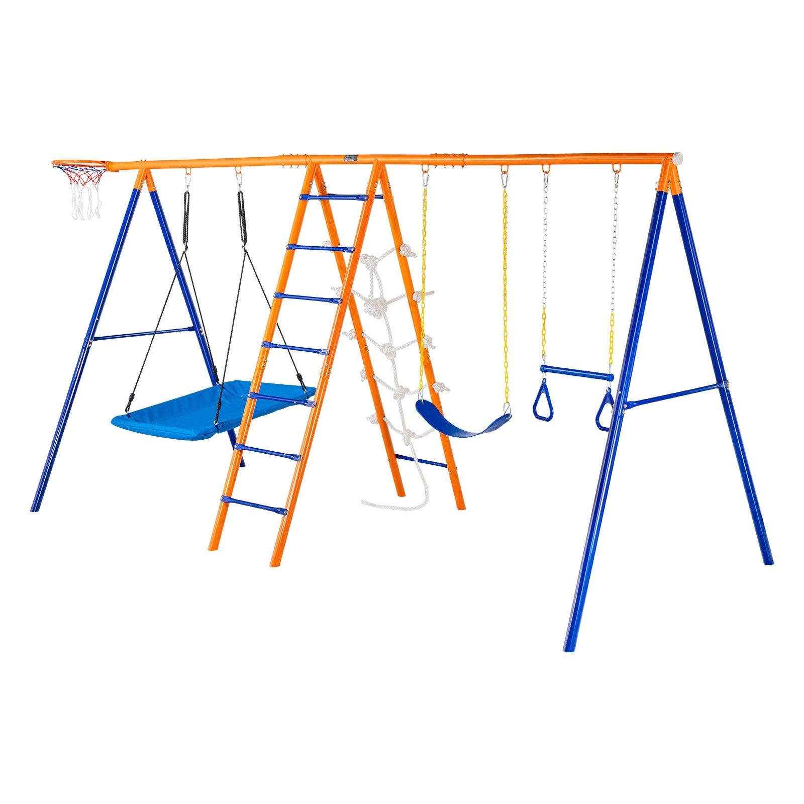 Outdoor Play Equipment: VEVOR Swing Sets for Backyard 6 in 1 Swing Set 440lbs Capacity Metal Swingset