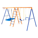 Outdoor Play Equipment: VEVOR Swing Sets for Backyard 6 in 1 Swing Set 440lbs Capacity Metal Swingset