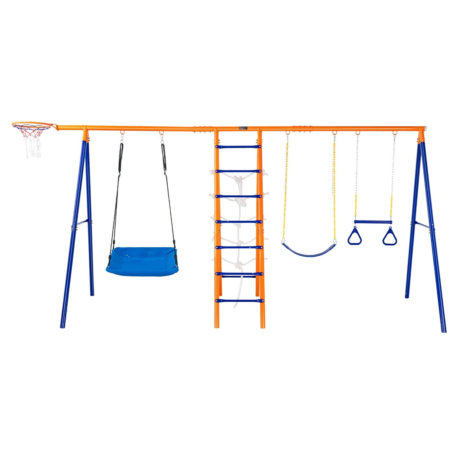 Outdoor Play Equipment: VEVOR Swing Sets for Backyard 6 in 1 Swing Set 440lbs Capacity Metal Swingset