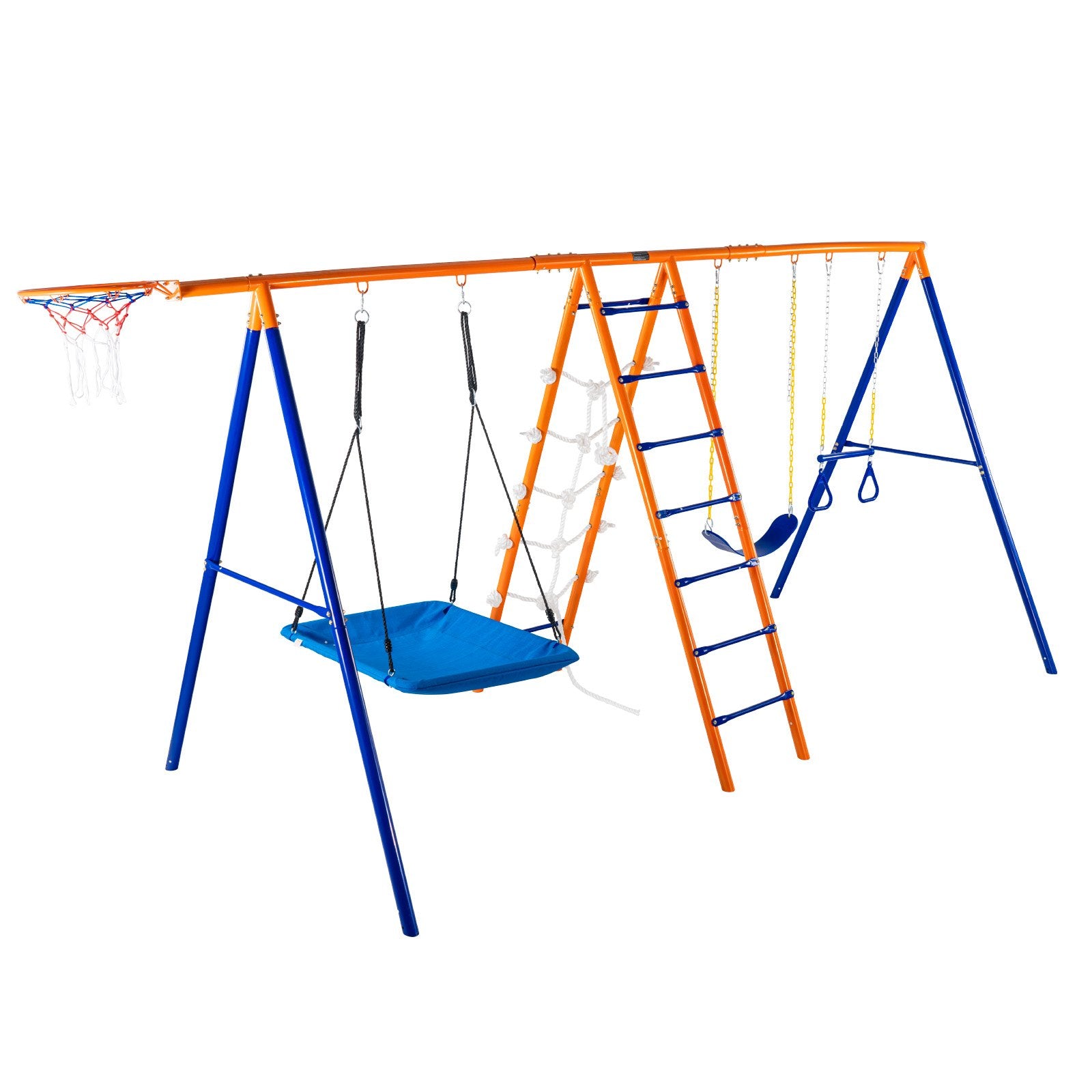 Outdoor Play Equipment: VEVOR Swing Sets for Backyard 6 in 1 Swing Set 440lbs Capacity Metal Swingset