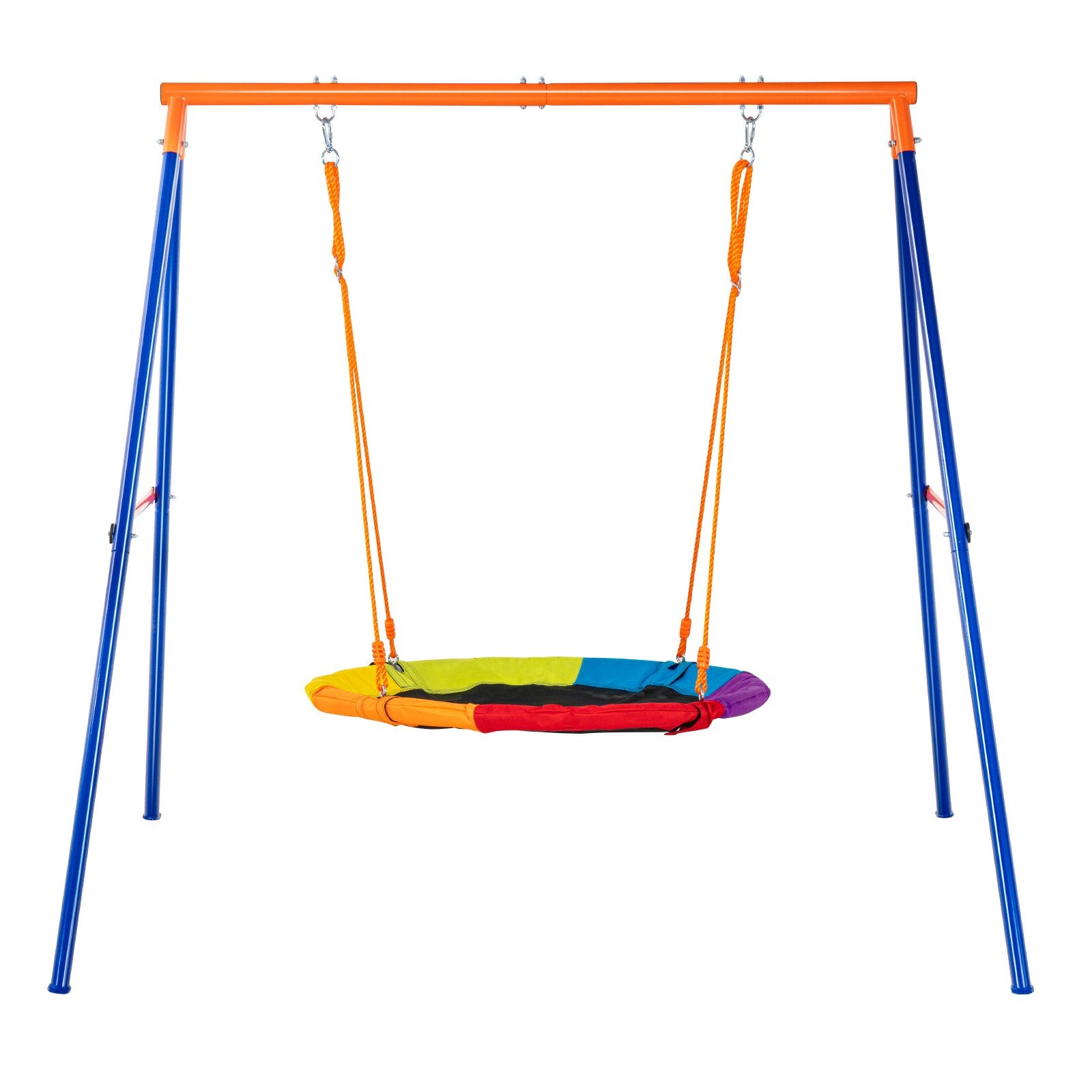 Outdoor Play Equipment: VEVOR Swing Sets for Backyard 40in Saucer Swing Seat A-Frame Metal Stand 440lbs