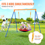 Outdoor Play Equipment: VEVOR Swing Sets for Backyard 40in Saucer Swing Seat A-Frame Metal Stand 440lbs