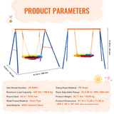 Outdoor Play Equipment: VEVOR Swing Sets for Backyard 40in Saucer Swing Seat A-Frame Metal Stand 440lbs
