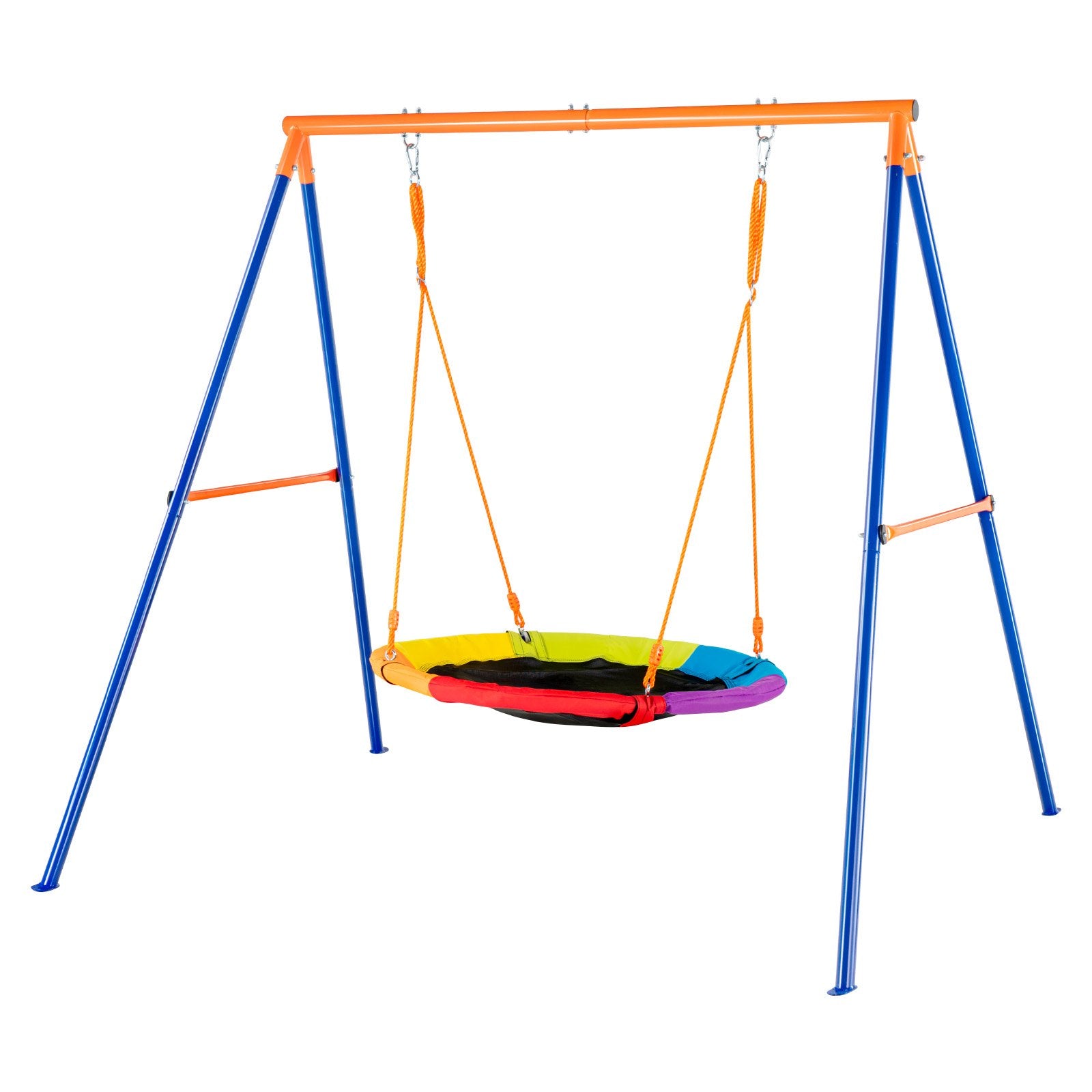 Outdoor Play Equipment: VEVOR Swing Sets for Backyard 40in Saucer Swing Seat A-Frame Metal Stand 440lbs