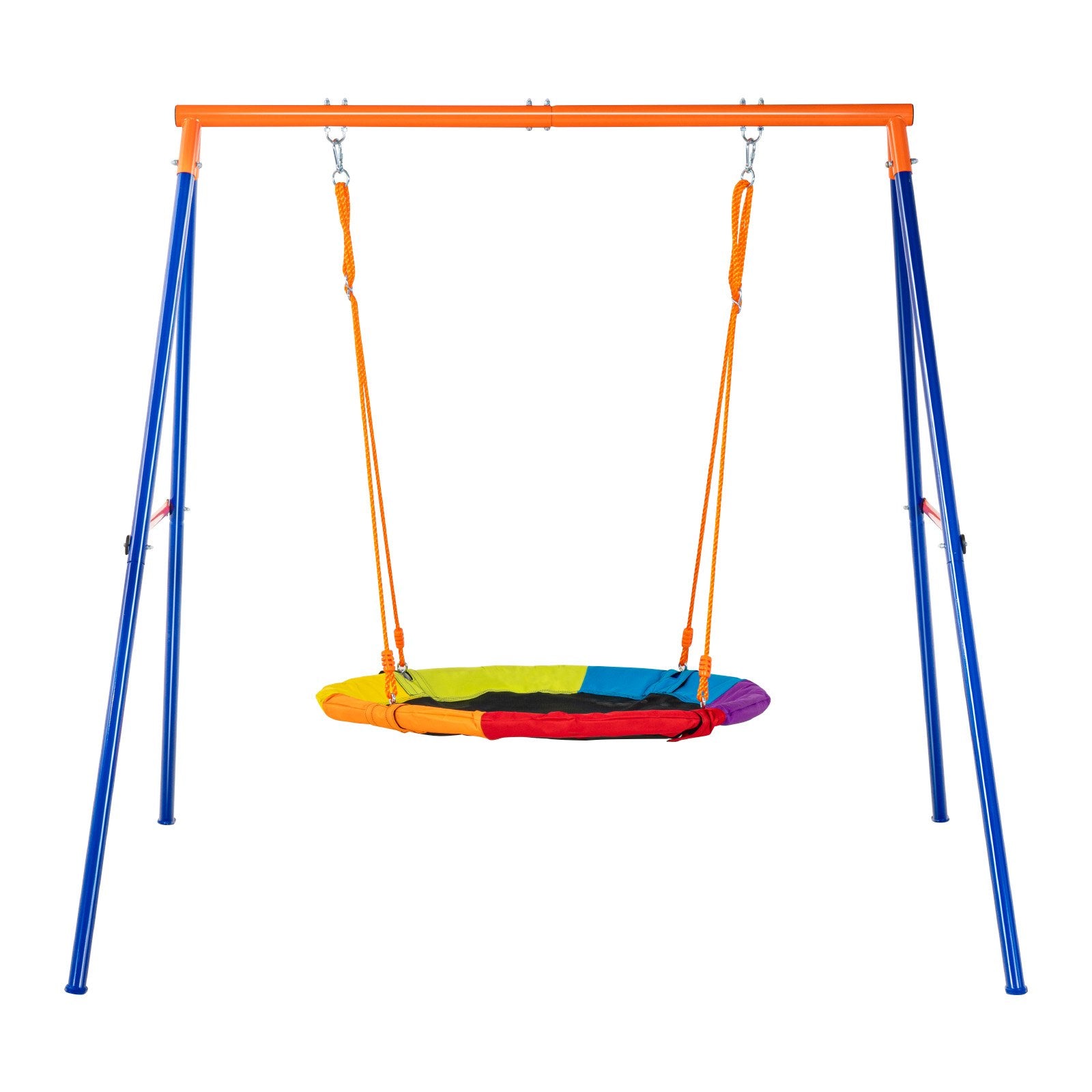 Outdoor Play Equipment: VEVOR Swing Sets for Backyard 40in Saucer Swing Seat A-Frame Metal Stand 440lbs