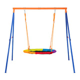 Outdoor Play Equipment: VEVOR Swing Sets for Backyard 40in Saucer Swing Seat A-Frame Metal Stand 440lbs