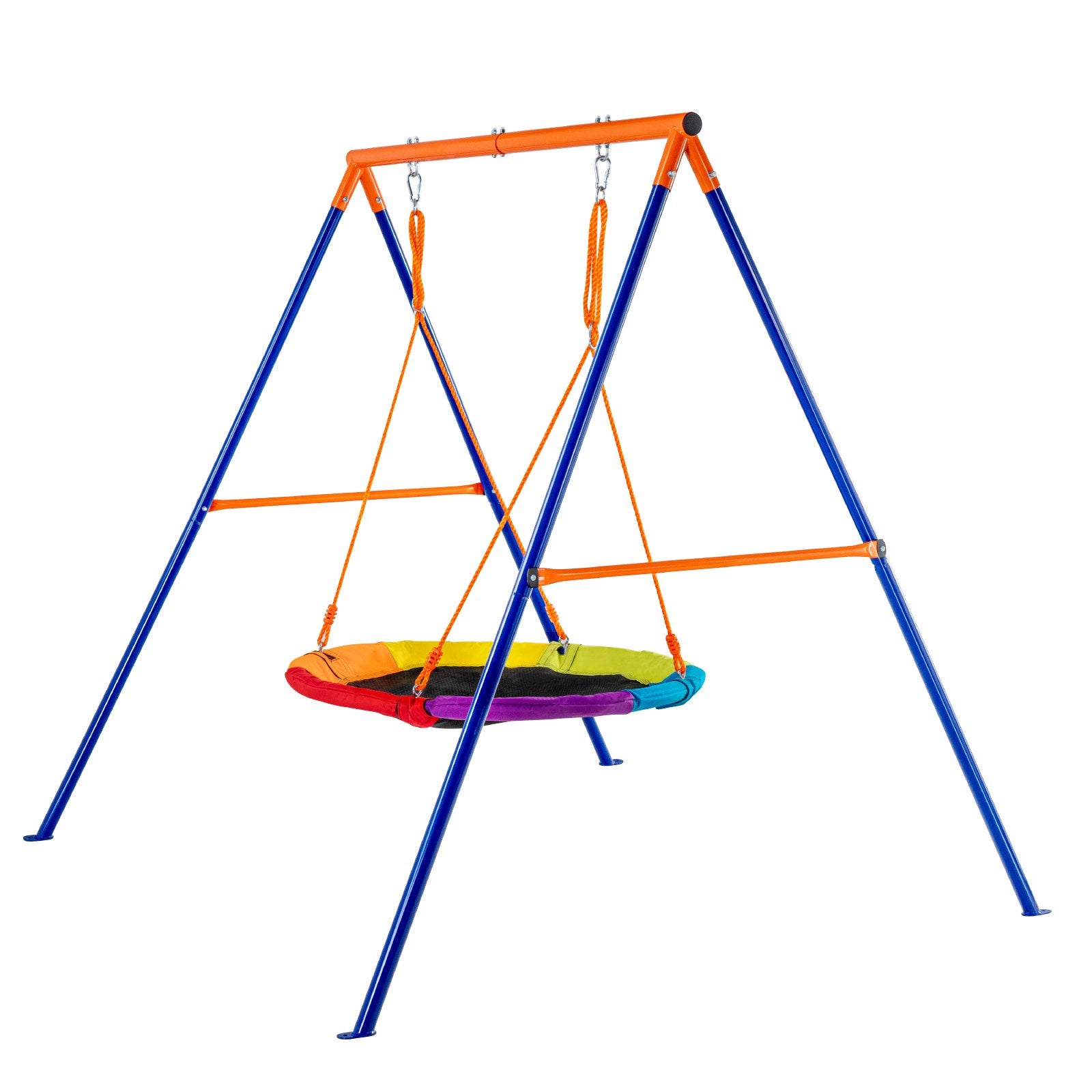 Outdoor Play Equipment: VEVOR Swing Sets for Backyard 40in Saucer Swing Seat A-Frame Metal Stand 440lbs
