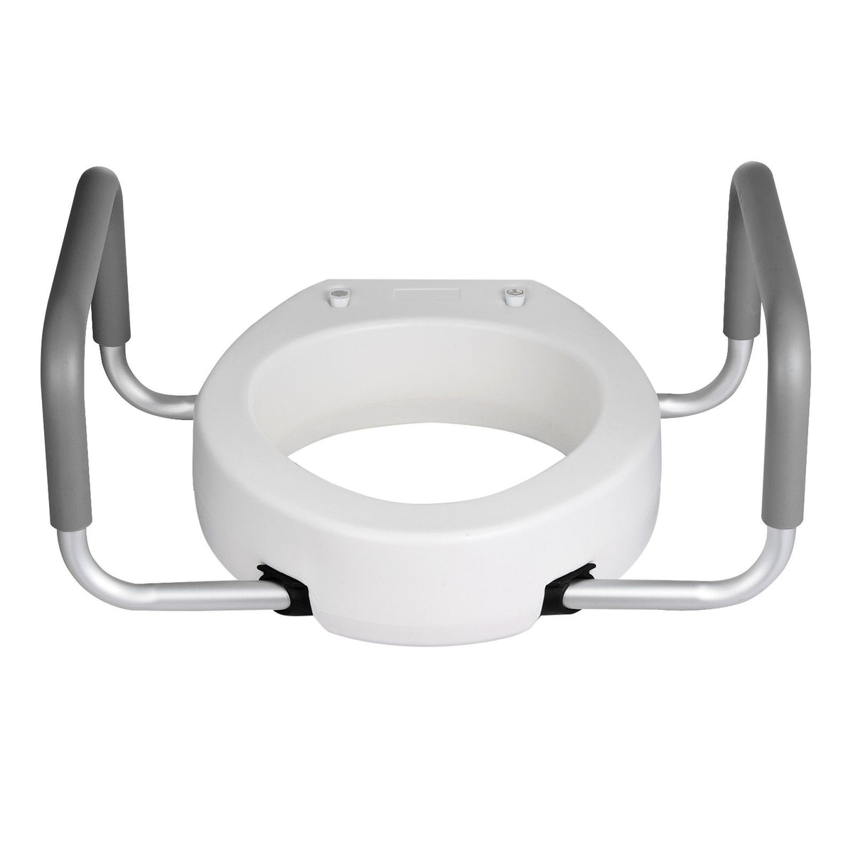 Raised Toilet Seat with Arms, 136.1 kg Load Capacity, 88.9 mm Lift Height, Widened Commode Elevated Toilet Seat Riser with Padded Handles for Seniors, Elderly, Handicap, Disabled, and Adults