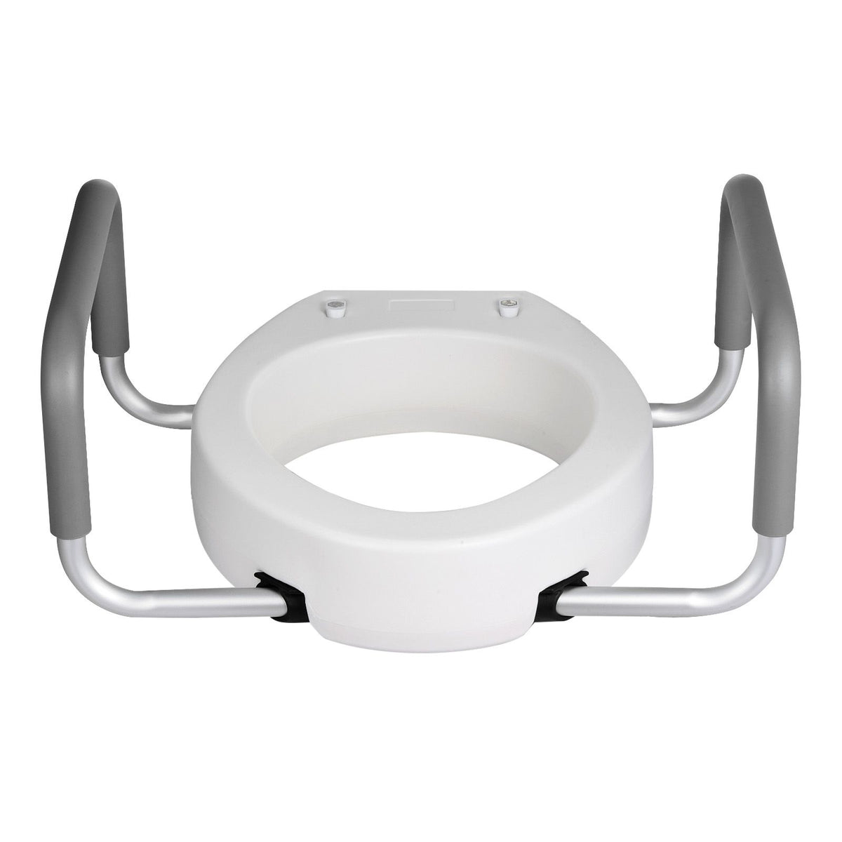Raised Toilet Seat with Arms, 136.1 kg Load Capacity, 88.9 mm Lift Height, Widened Commode Elevated Toilet Seat Riser with Padded Handles for Seniors, Elderly, Handicap, Disabled, and Adults