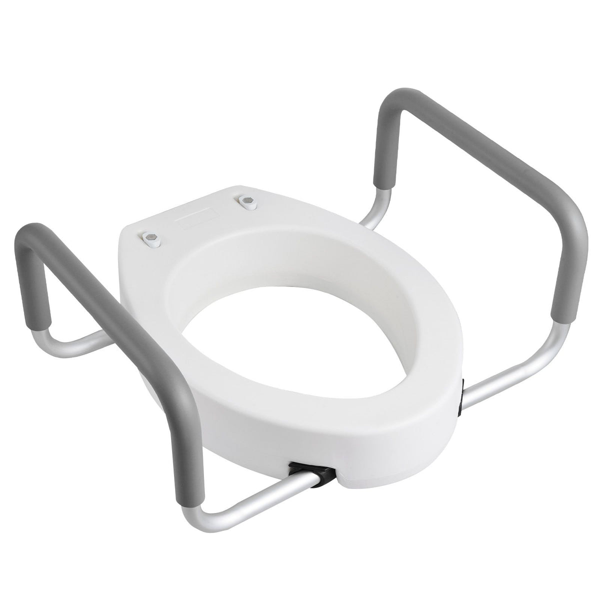 Raised Toilet Seat with Arms, 136.1 kg Load Capacity, 88.9 mm Lift Height, Widened Commode Elevated Toilet Seat Riser with Padded Handles for Seniors, Elderly, Handicap, Disabled, and Adults