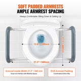 Mobility & Accessibility: VEVOR Raised Toilet Seat,88.9 mm Height Raised, 136 kg Weight Capacity, for Standard Round Toilet, Aluminum Handrail, with EVA Armrest Padding, for Elderly, Handicap, Patient, Pregnant, Medical