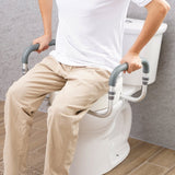 Mobility & Accessibility: VEVOR Raised Toilet Seat,88.9 mm Height Raised, 136 kg Weight Capacity, for Standard Round Toilet, Aluminum Handrail, with EVA Armrest Padding, for Elderly, Handicap, Patient, Pregnant, Medical