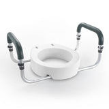 Mobility & Accessibility: VEVOR Raised Toilet Seat,88.9 mm Height Raised, 136 kg Weight Capacity, for Standard Round Toilet, Aluminum Handrail, with EVA Armrest Padding, for Elderly, Handicap, Patient, Pregnant, Medical