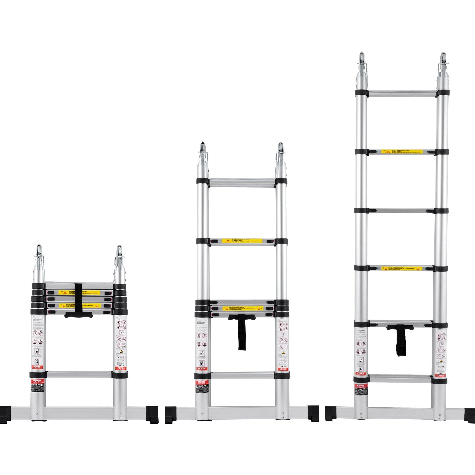 Automotive Repair & Speciality Tools: VEVOR Telescoping Extension Ladder 12.5FT A-Shape w/ Stabilizer Bar for RV