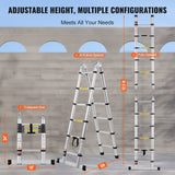 Automotive Repair & Speciality Tools: VEVOR Telescoping Extension Ladder 12.5FT A-Shape w/ Stabilizer Bar for RV