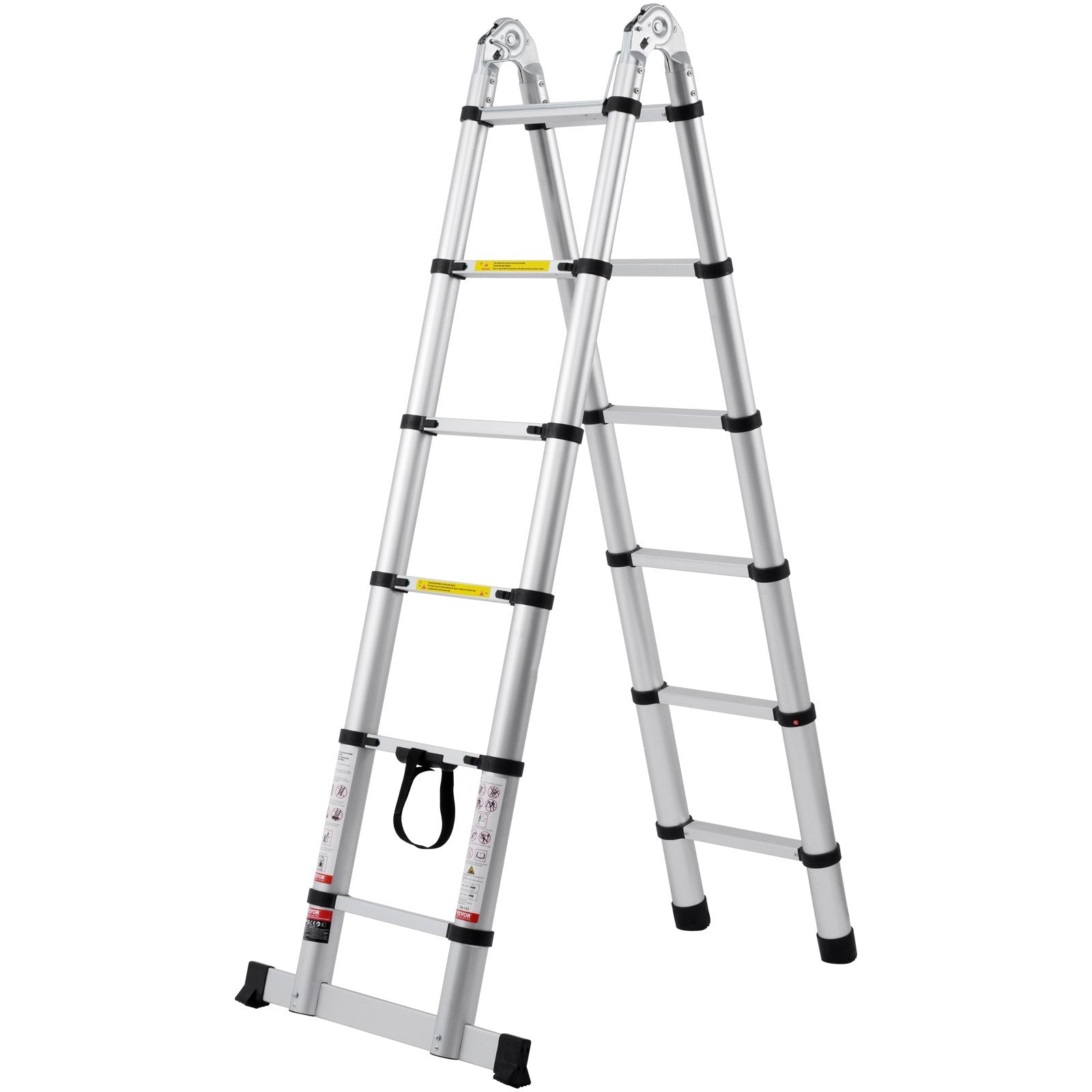 Automotive Repair & Speciality Tools: VEVOR Telescoping Extension Ladder 12.5FT A-Shape w/ Stabilizer Bar for RV