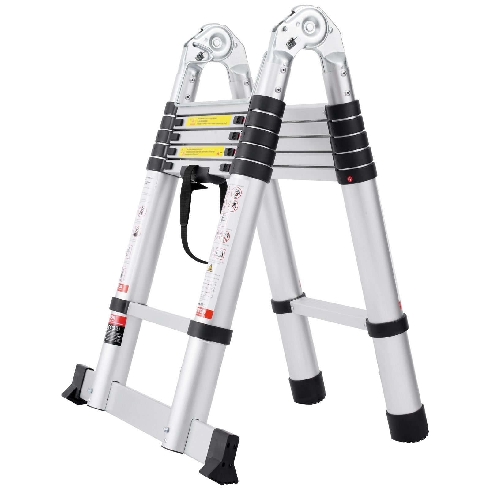 Automotive Repair & Speciality Tools: VEVOR Telescoping Extension Ladder 12.5FT A-Shape w/ Stabilizer Bar for RV