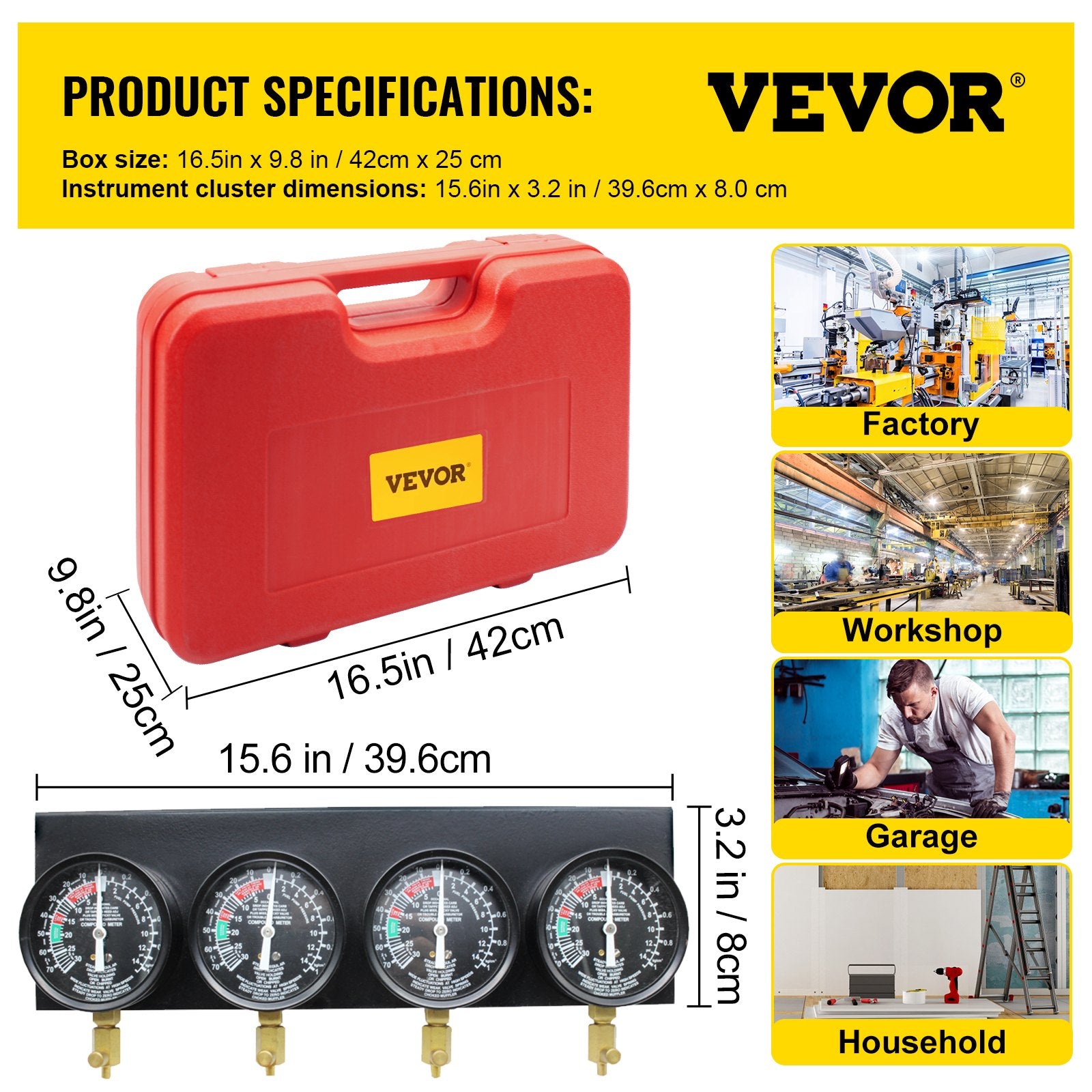 Gardening Tools: VEVOR Fuel Vacuum Carburetor Synchronize Tool Kit Fuel Vacuum Carburetor Synchronizer carb sync Gauge Set with Rubber Hose