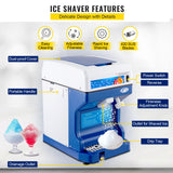 Toasters & Grills: VEVOR Ice Shaver 265LBS/Hour Snow Cone Frozen Ice Shaving Slushie Dessert Maker Stainless Steel Food Grade for Kitchen Home Bars