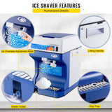 Toasters & Grills: VEVOR Ice Shaver 265LBS/Hour Snow Cone Frozen Ice Shaving Slushie Dessert Maker Stainless Steel Food Grade for Kitchen Home Bars
