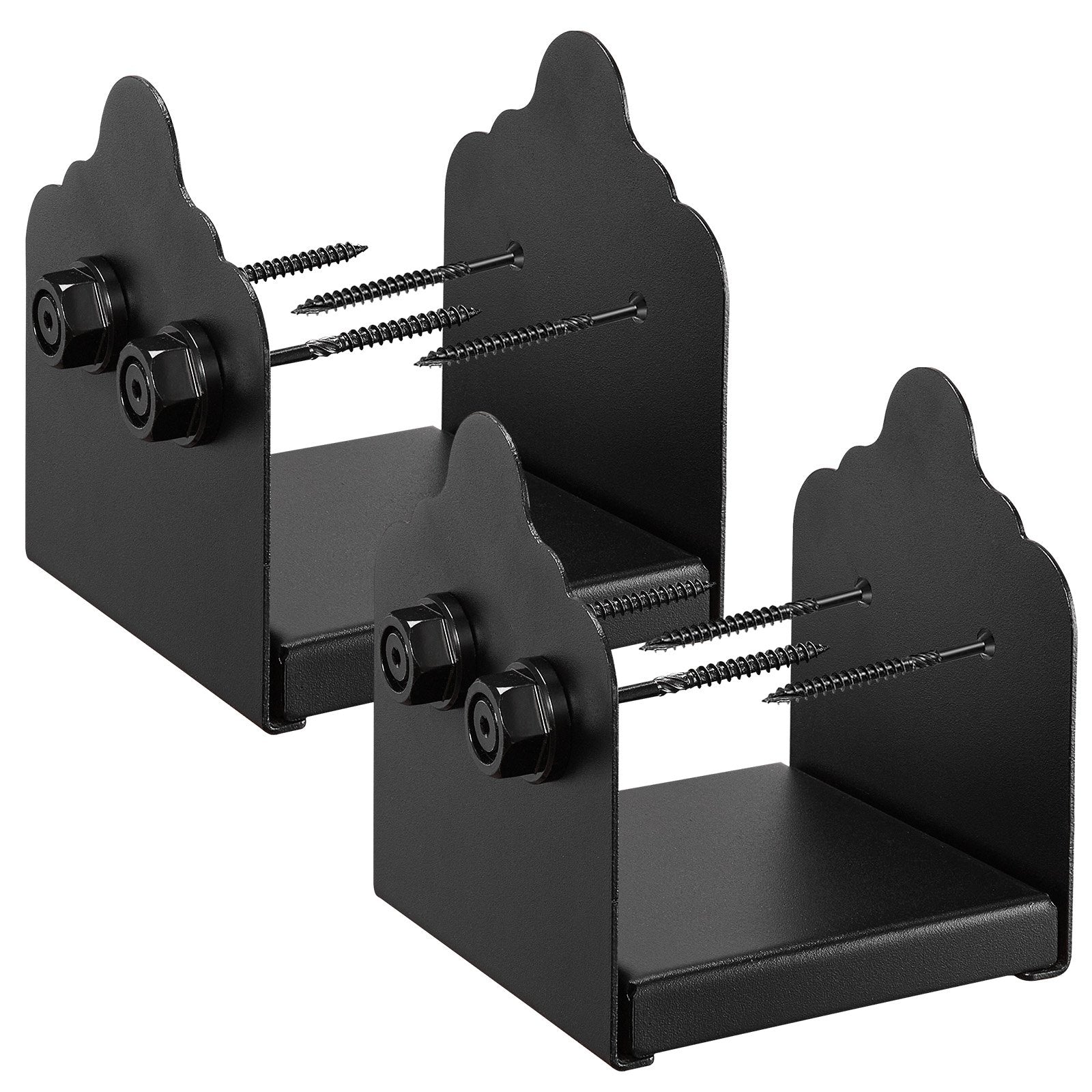 Pet Medical Collars: VEVOR 6x6 Post Base 2 Pcs, Inner Size 5.9x5.55 inch / 150x141 mm Post Brackets, Heavy Duty Carbon Steel Decking Posts, Wood Posts Brackets for Pavilion Deck Railing Support Deck Base Plate, Black