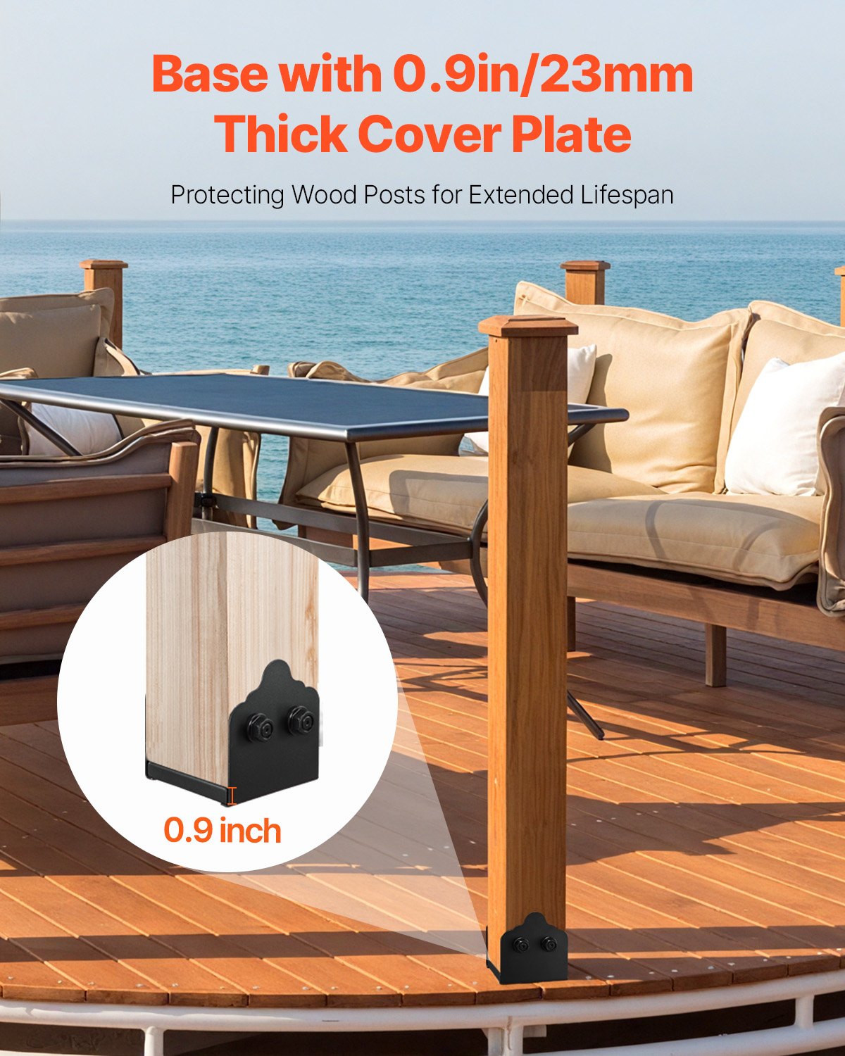 Pet Medical Collars: VEVOR 6x6 Post Base 2 Pcs, Inner Size 5.9x5.55 inch / 150x141 mm Post Brackets, Heavy Duty Carbon Steel Decking Posts, Wood Posts Brackets for Pavilion Deck Railing Support Deck Base Plate, Black