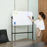 Building Toys: VEVOR 91.5x61cm Rolling Magnetic Whiteboard, Double-sided Mobile Whiteboard, Adjustable Height Dry Erase Board with Wheels, 1 Magnetic Erase & 3 Dry Erase Markers & Movable Tray Office, School