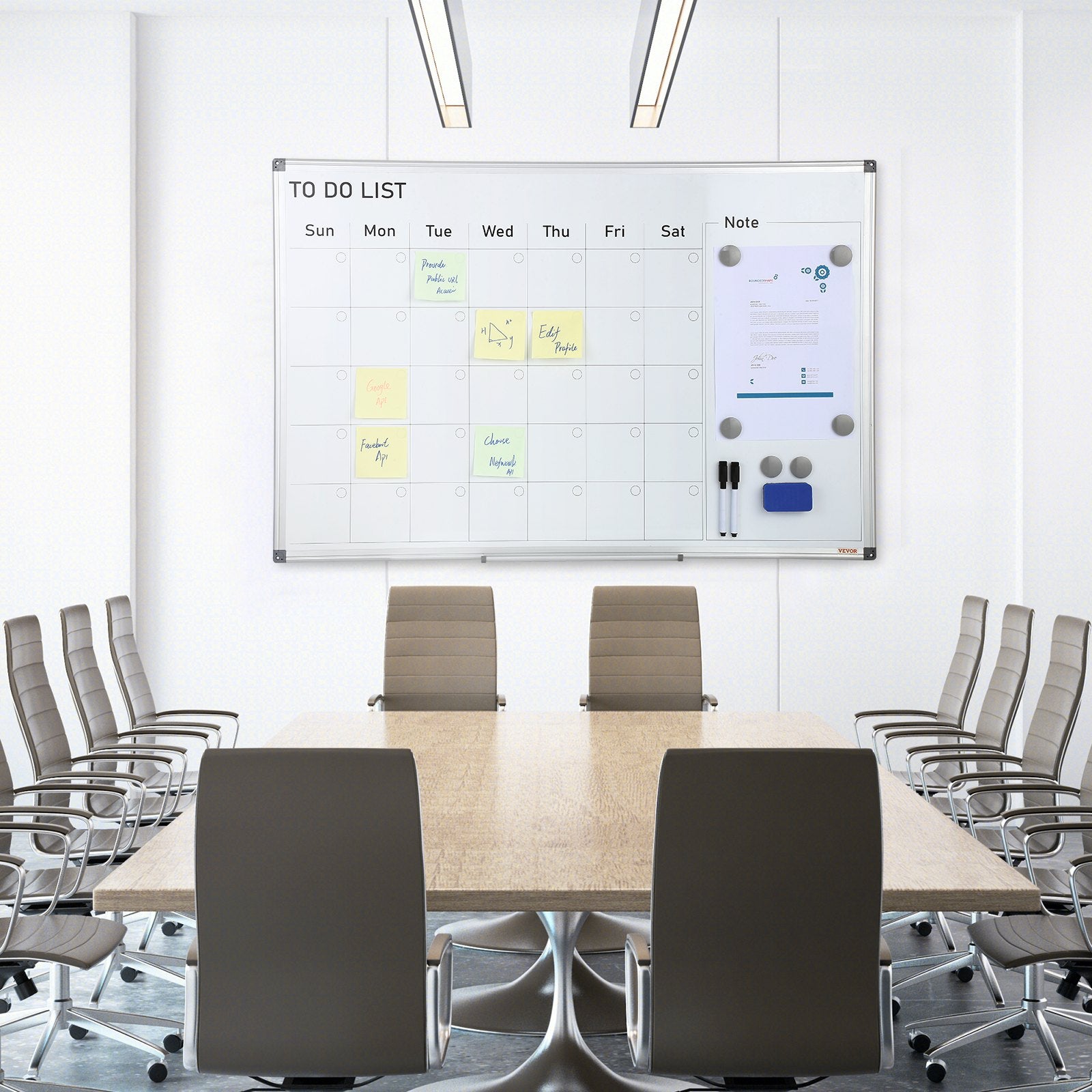 Desks: VEVOR Magnetic Whiteboard Dry Erase Board 36" x 24" Wall Mounted for Office