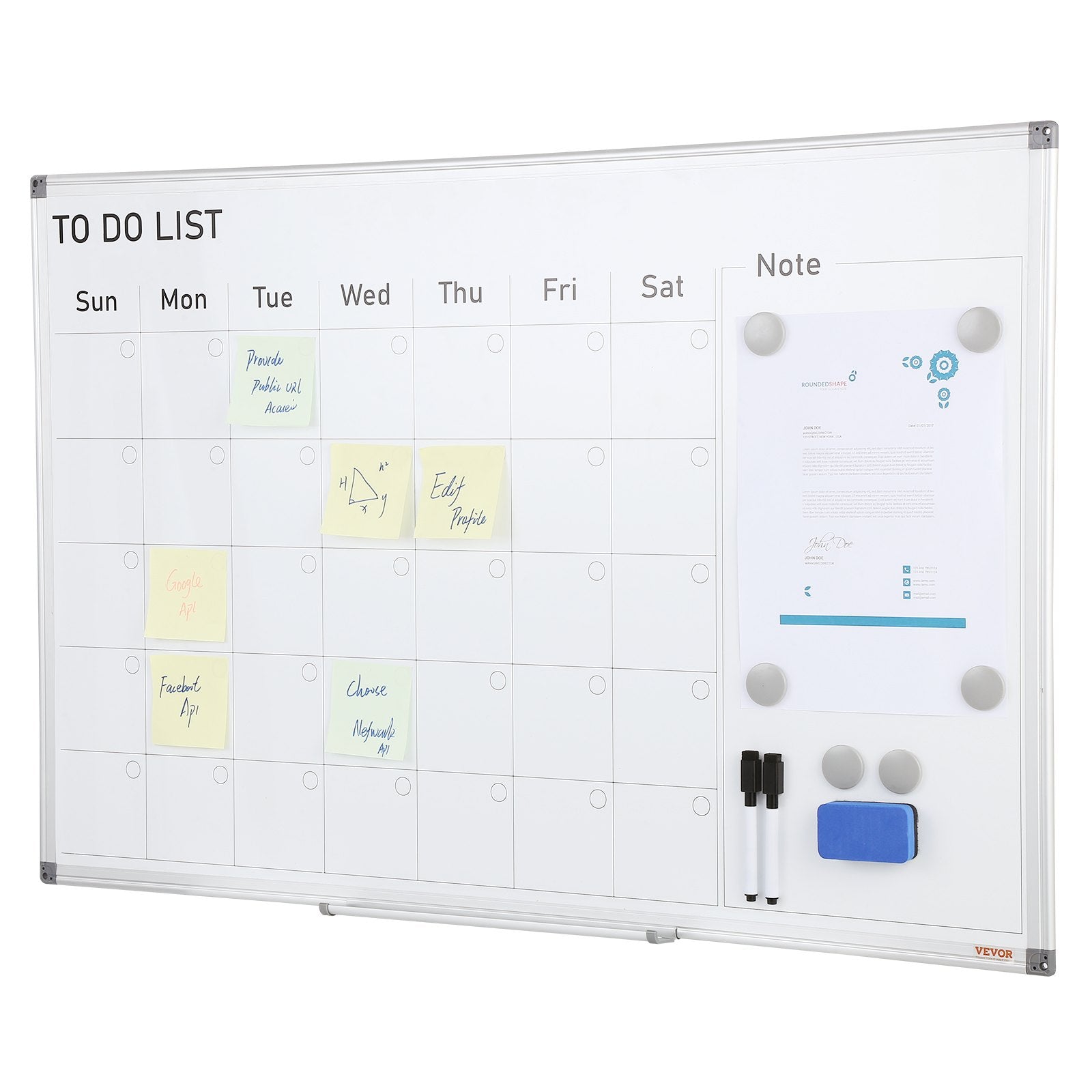 Desks: VEVOR Magnetic Whiteboard Dry Erase Board 36" x 24" Wall Mounted for Office