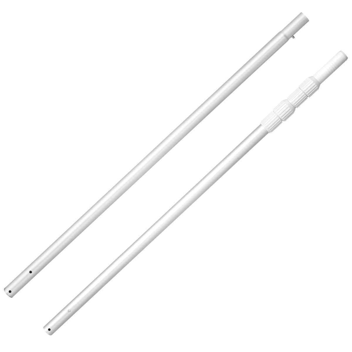 Pool Pole, 1 to 3.66 m Telescoping Swimming Pool Cleaning Poles, Professional Adjustable Telescopic Pole with Extension Pole, Heavy Duty Cleaner Stick for Skimmer Net, Rake, Brush, Vacuum Head