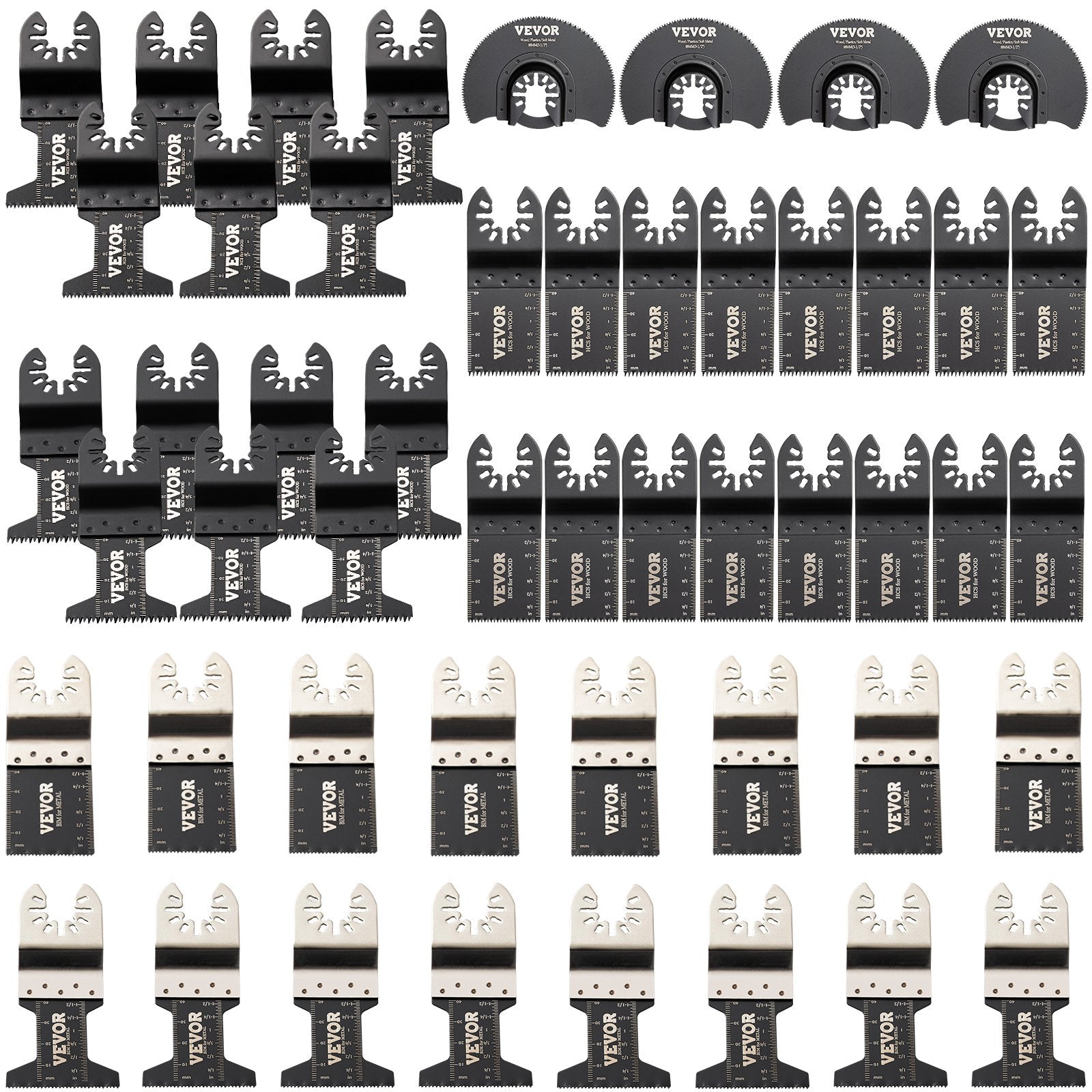Tool Blades: VEVOR Oscillating Multi Tool Saw Blades Multi Tool Blades 50PCS for Wood Metal