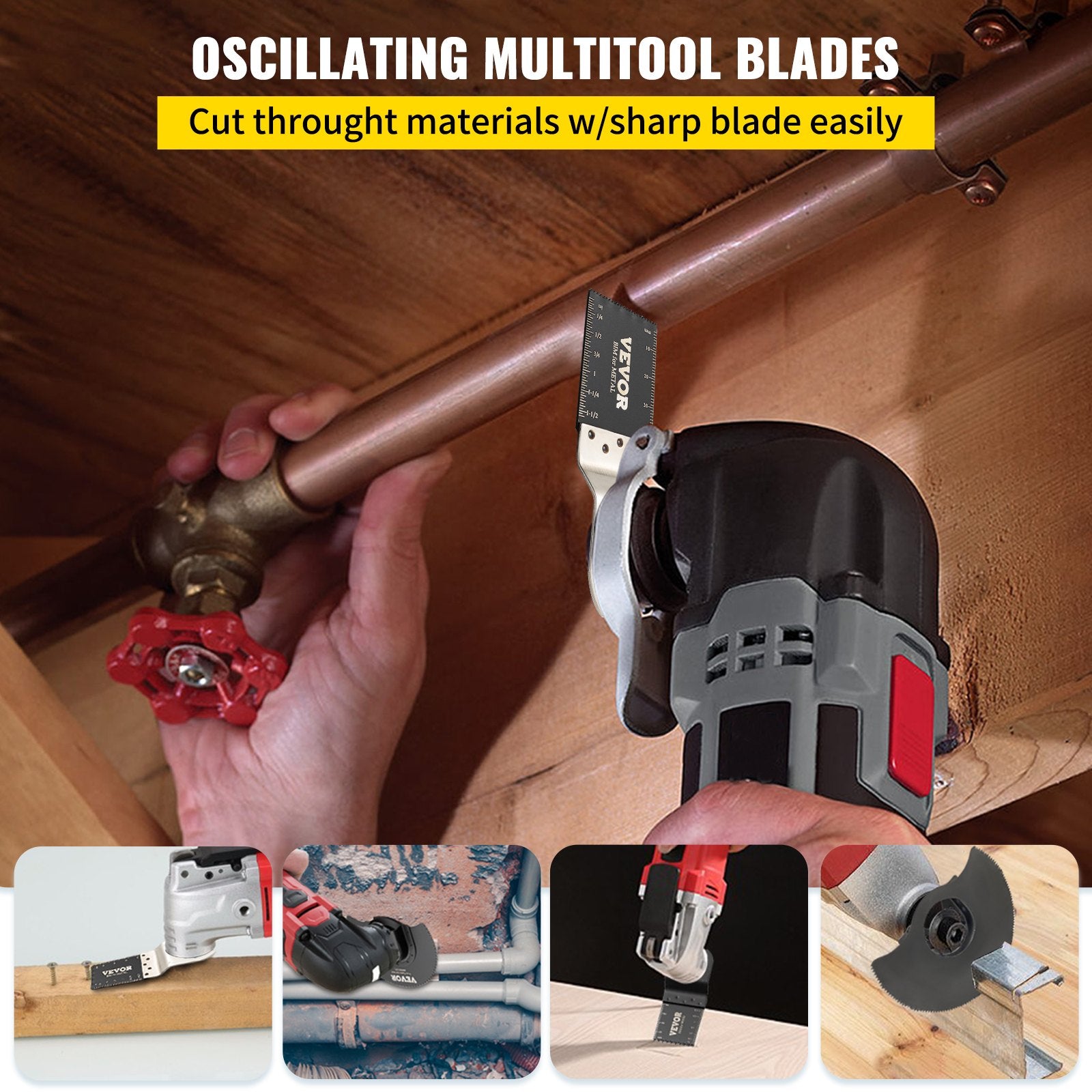 Tool Blades: VEVOR Oscillating Multi Tool Saw Blades Multi Tool Blades 50PCS for Wood Metal